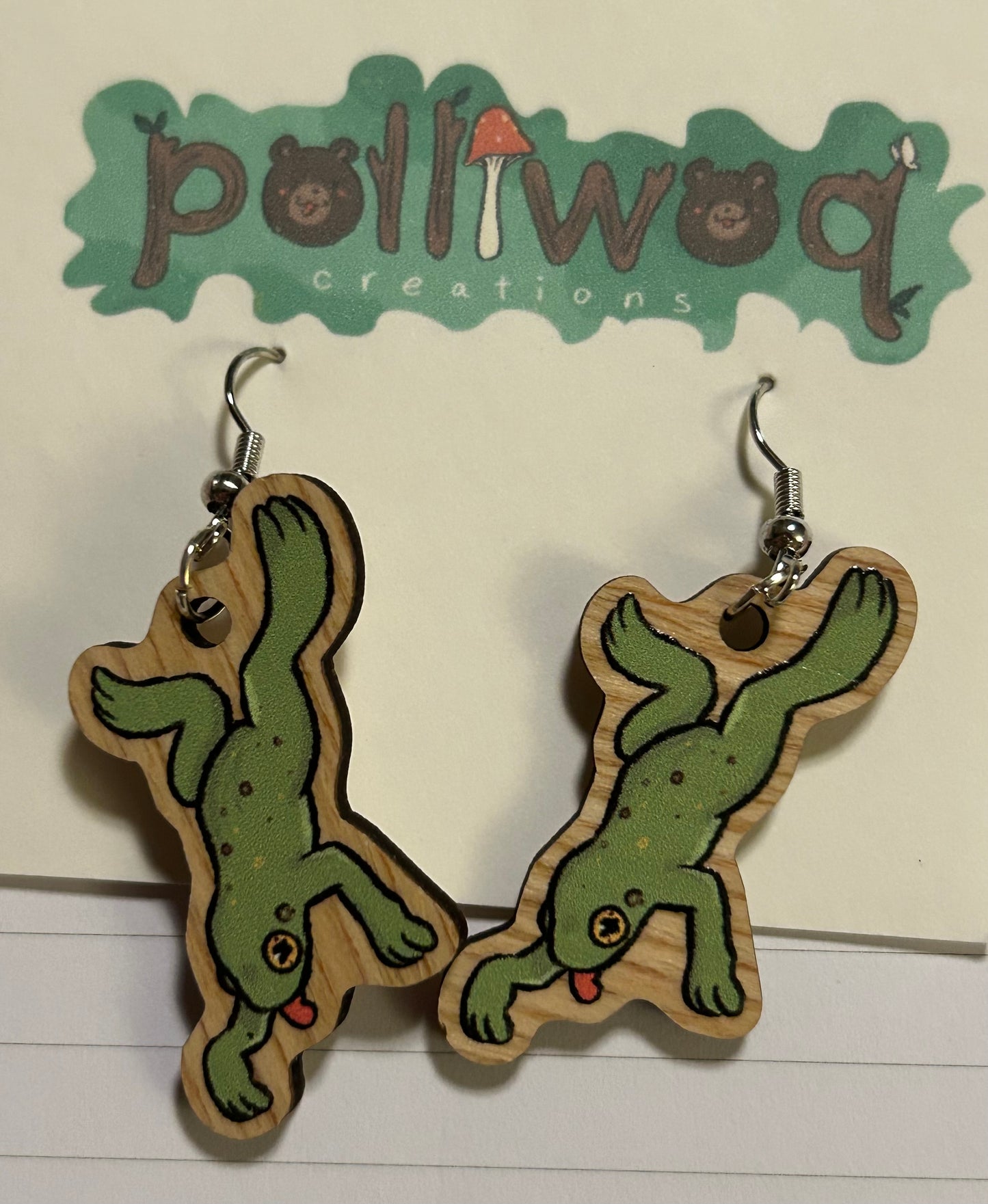 frog earrings