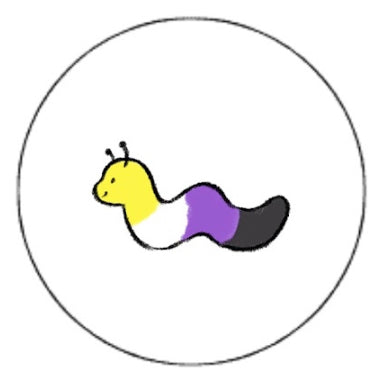 nonbinary pride worm pin