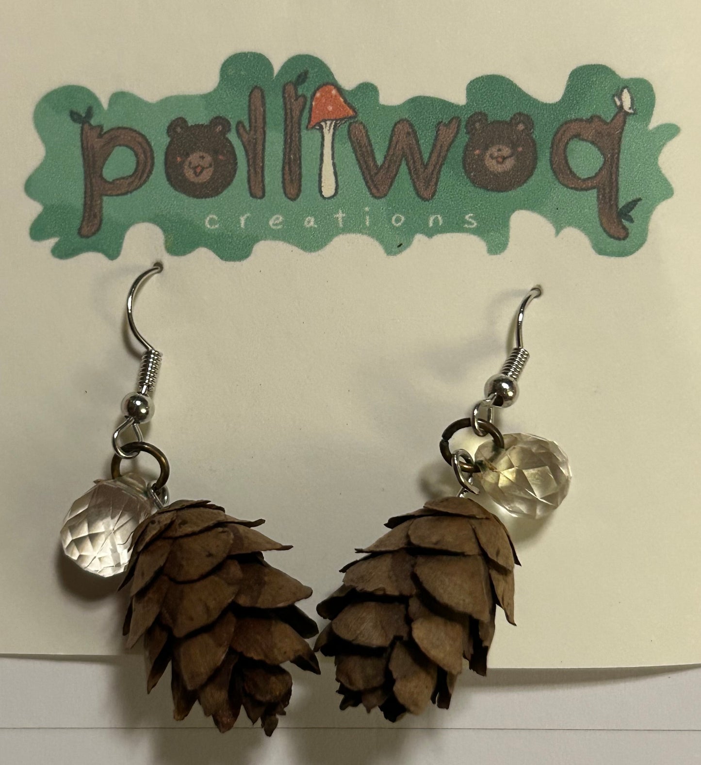 pinecone earrings (crystals)