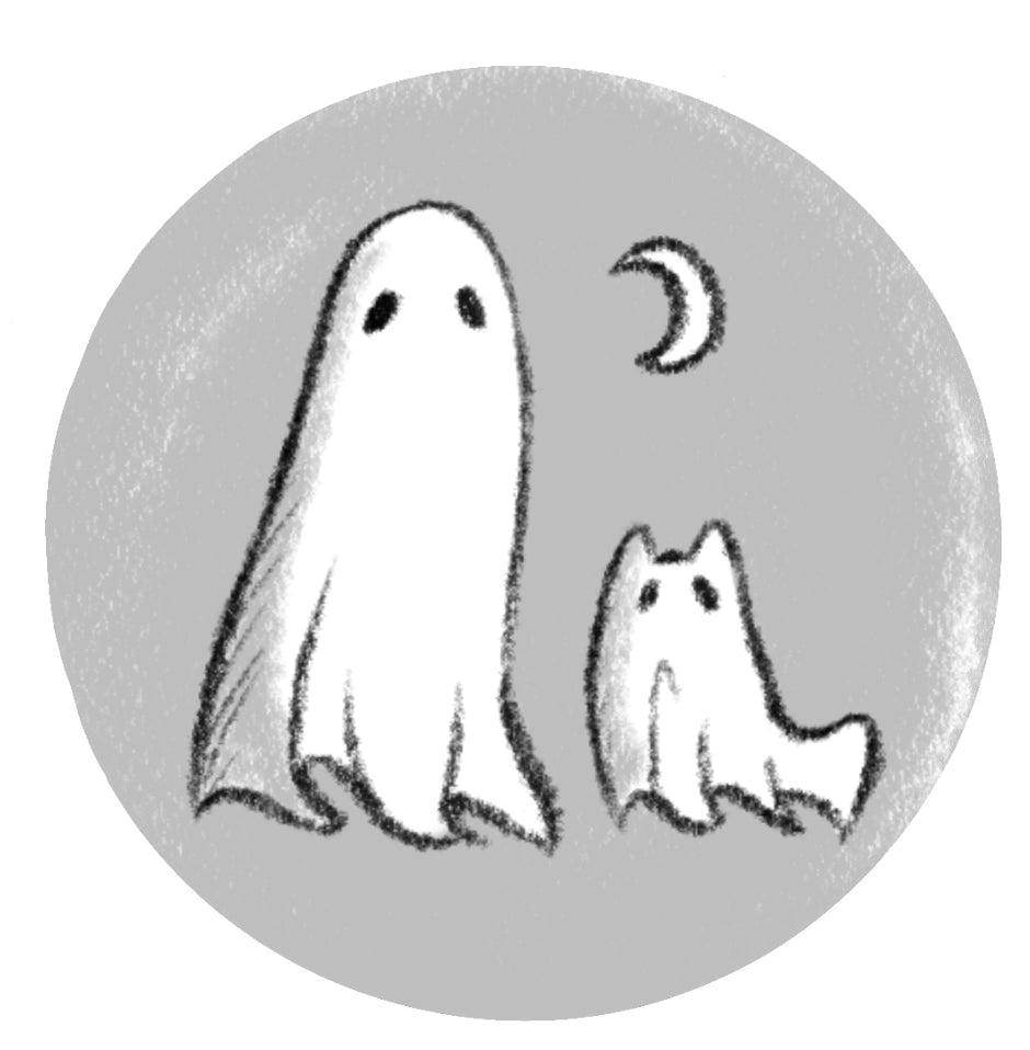 ghost and cat pin