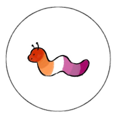 lesbian pride worm pin